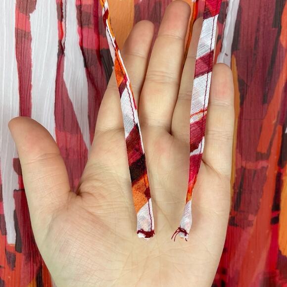 Liz Claiborne Women Chiffon Orange Blouse Abstract Geometric Print Plus Size 1X - Picture 4 of 10